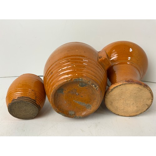 180 - English Slipware Barrel and 2x Slipware Money Boxes from the Same Pottery