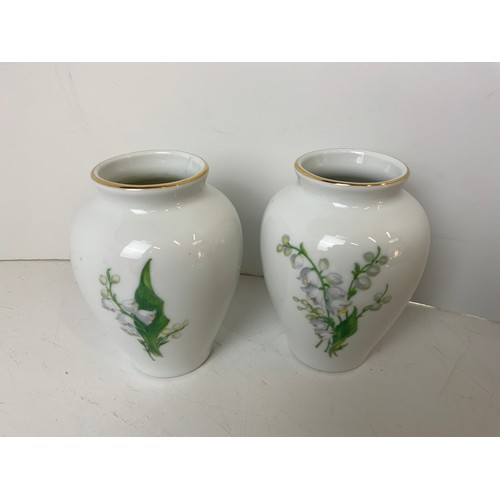 178 - Pair of Small Bavarian Vases and Pair of Danish Picture Frames