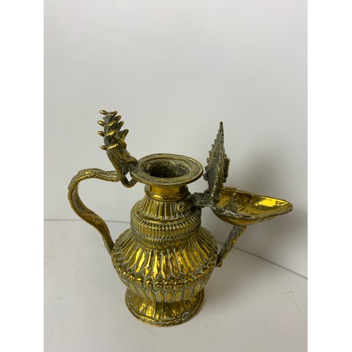 151 - Unusual Oriental Brass Jug