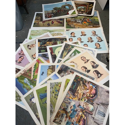 886 - Large quantity of Old Educational Prints