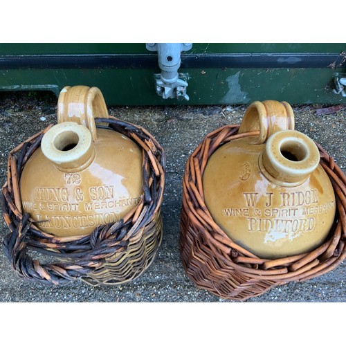 179 - Pair of Stoneware Jars in Baskets