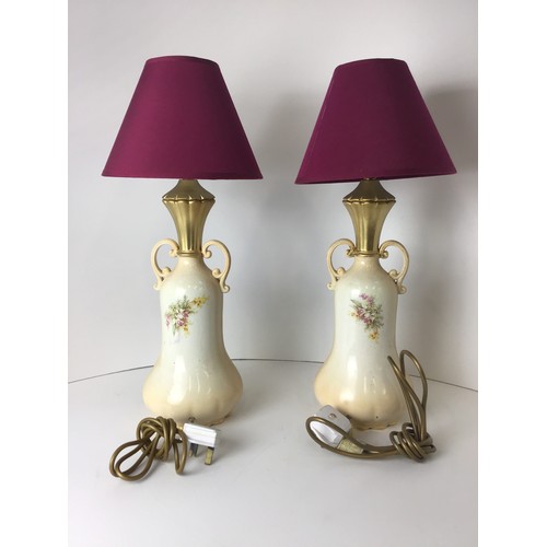 385 - Pair of Victorian Vases Converted in to Table Lamps