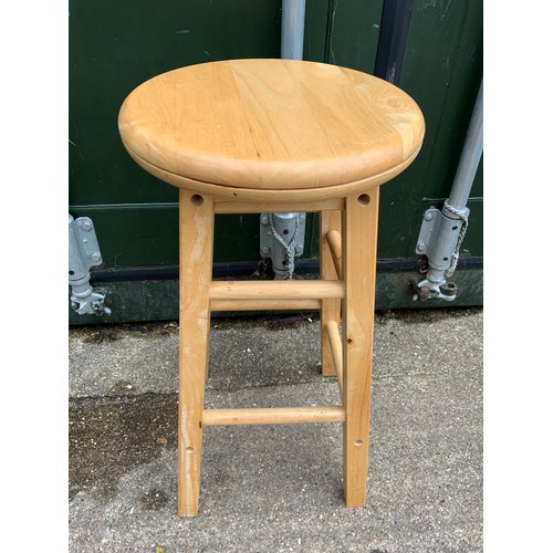 566 - Wooden Stool with Revolving Top