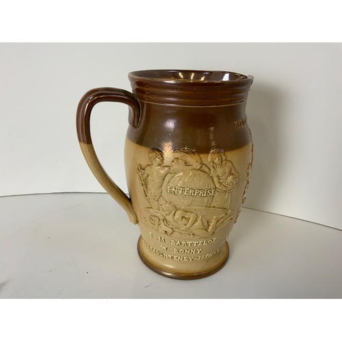 132 - Doulton Lambeth Jug - Emin Pasha Relief Expedition 1887-1889 20cm High