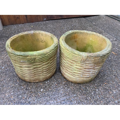 23 - Pair of Concrete Planters