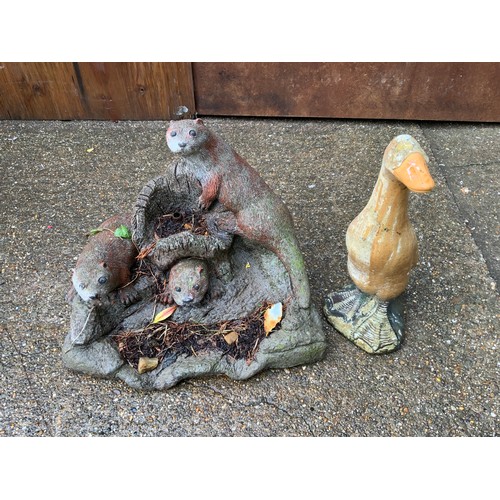 11 - Garden Ornament - Otter and Duck