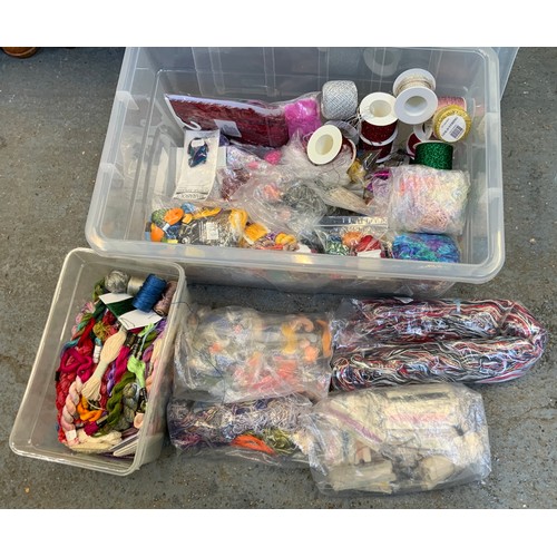 91 - Large Quantity of Threads/Silks/Yarns in Plastic Box