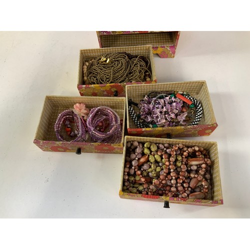 474 - Storage Drawers and Contents - Beaded Jewellery