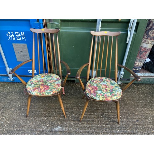 89 - Pair of Ercol High Back Chairs