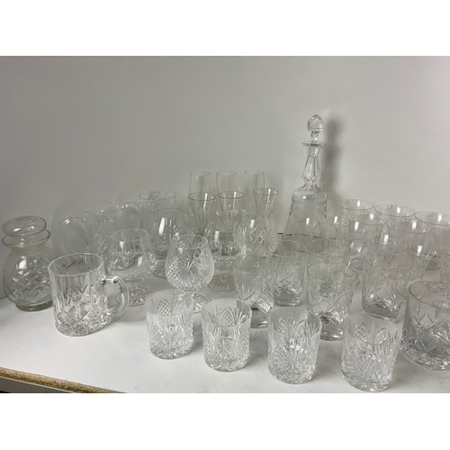 528 - Large Quantity of Glassware - Glasses, Some Cut Glass, Decanter and Jugs etc