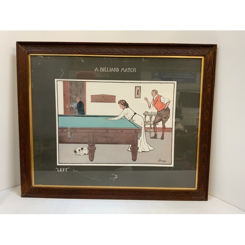 353 - Pair of Framed Thackeray Prints - A Billiard Match 1902