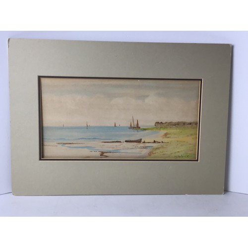 511 - Watercolour - Water Front Scene - By W Glover