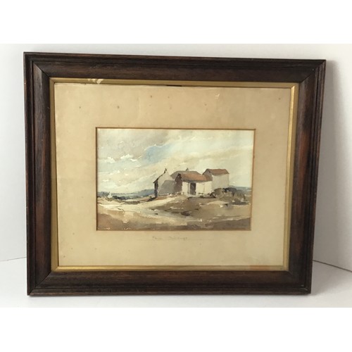 171 - Framed Watercolour - Farm Buildings - By Anne Yates 1897 - 1992