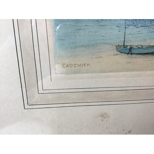 169 - Framed Coloured Etching - Cadgwith - Signed By E Sharland