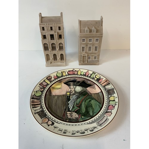 81 - 2x Model Houses - The Soane Museum, Georgian House Bath and Collectors Plate - The Doctor