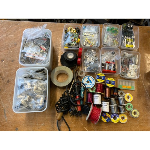 857 - Electrical Components, Soldering Irons, Solder, Diamond Engraving Bits and Electrical Tape etc