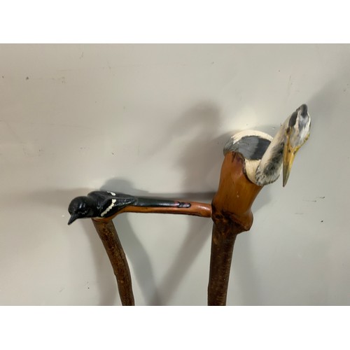 97 - 2x Walking Sticks - Bird Heads