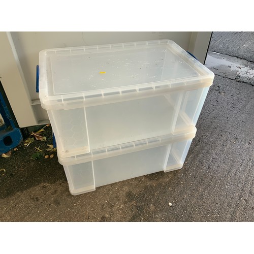 42 - 2x Plastic Storage Boxes