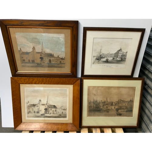 53D - 4x Framed Prints - Queen Anne's Walk, The Old Quay and West Gate Barnstaple