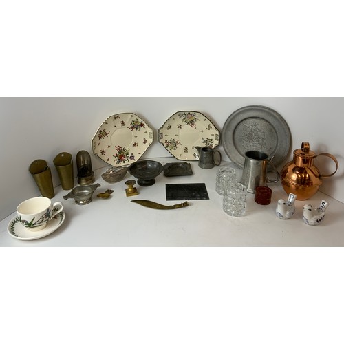 180 - Pewter, Copper and Brassware and China etc