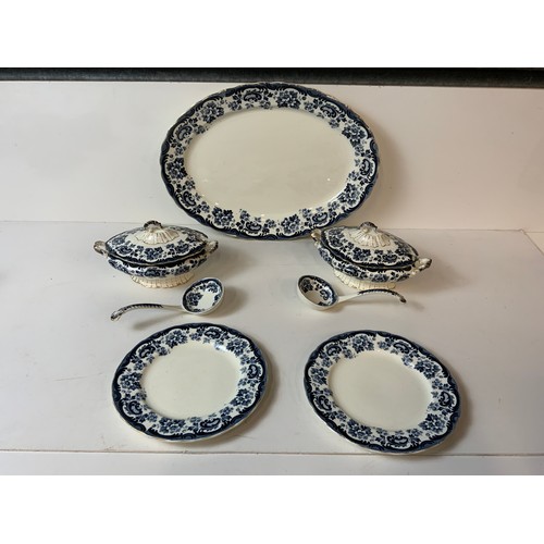 181 - Blue and White Ballarat China Meat Plate, Tureens etc