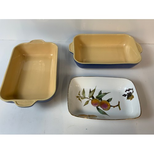 162 - 2x Denby Casserole Dishes and Evesham Dish