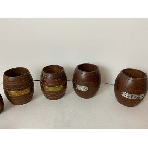 521 - Collection of Treen, French Rams Balls, Barrels Made from the Teak of Various Ships etc