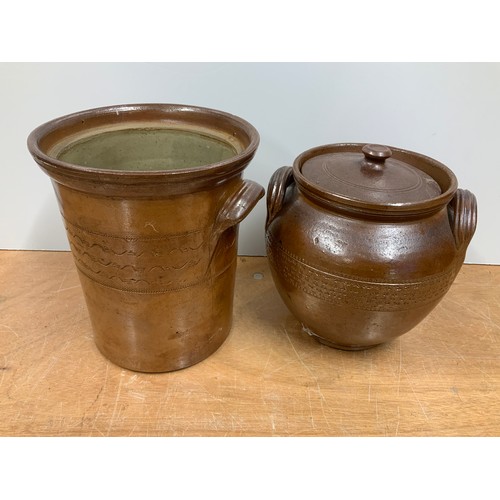 1 - 2x Glazed Pots