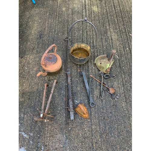 78 - Cast Iron Kettle etc