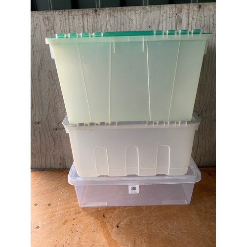 104B - 3x Plastic Storage Boxes