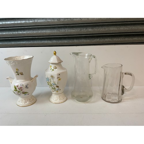 150 - 2x Aynsley Vases and 2x Water Jugs