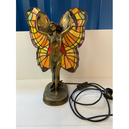 367 - Tiffany Style Angel Butterfly Wings Lamp - Working