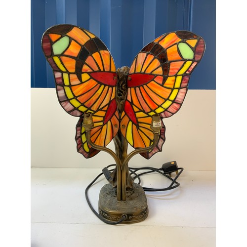 367 - Tiffany Style Angel Butterfly Wings Lamp - Working