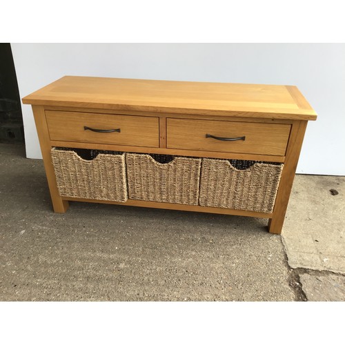 602 - Sideboard with Drawers and Rattan Storage