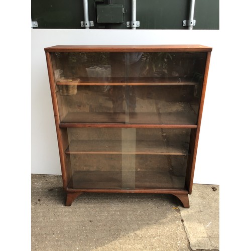 859 - Retro Glass Teak Display Cabinet