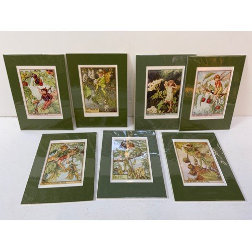 299 - 7x Cecily Mary Baker Tree Fairy Prints 1940 - Matching Mounts