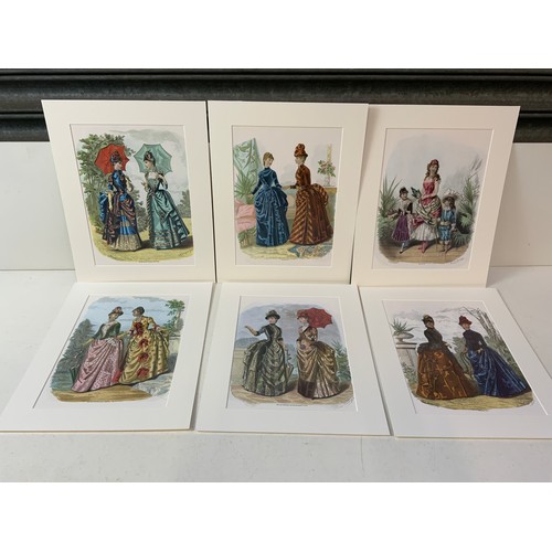 151 - La Mode Ilustree 1896 - 6x Reprints in Matching Mounts