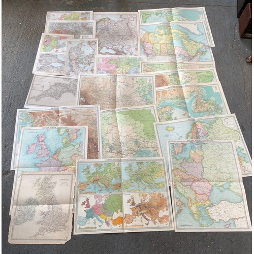 389 - Collection of Large Maps Published 1890-1895 Europe and Canada