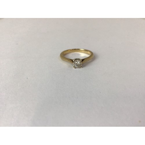 698 - 9ct Gold and Diamond Ring