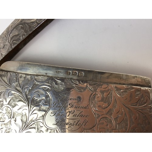 692 - Antique Silver Card Case - Inscribed