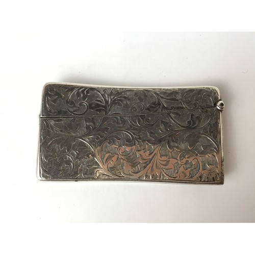 692 - Antique Silver Card Case - Inscribed