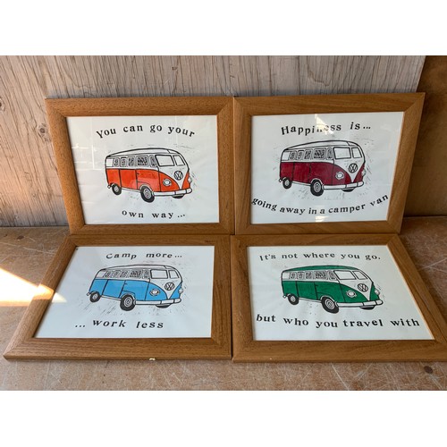 176 - 4x Framed VW Camper Van Pictures