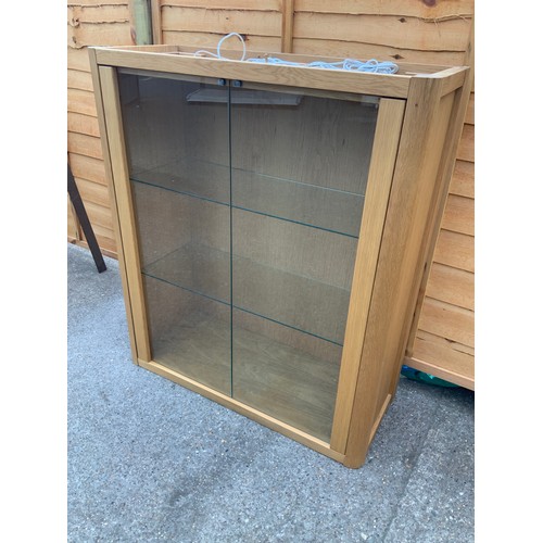 519 - Modern Oak Glazed Display Cabinet - Supplied by Barrow Clark