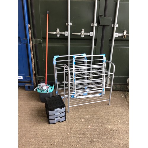 220 - Shoe Rack, 2x Airers and Storage Drawers etc