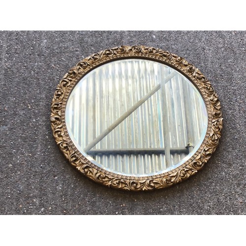 417 - Gilt Framed Vintage Bevel Edge Mirror - L55cm