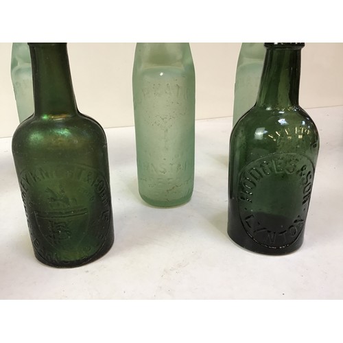 330 - Old Cod Bottles etc Marked Barnstaple, Bideford, Ilfracombe, Lynton, Coronation Cup and Royal Winton... 