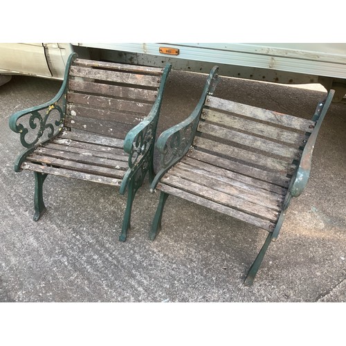 61 - Pair of Metal End Garden Chairs