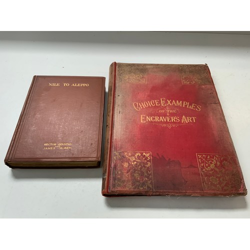 441J - 2 Books- Choice Examples of the Engravers Art, Travel Book- Nile to Aleppo