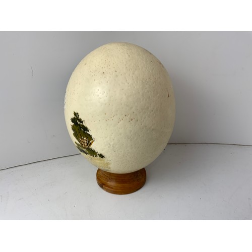 778 - Painted Ostrich Egg on Stand