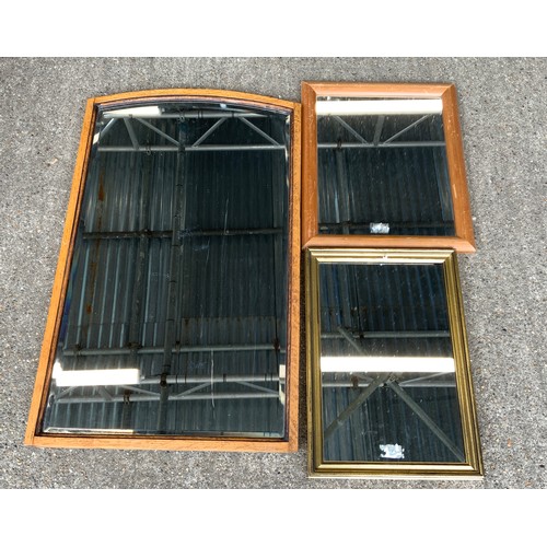 488 - 3x Framed Wall Mirrors